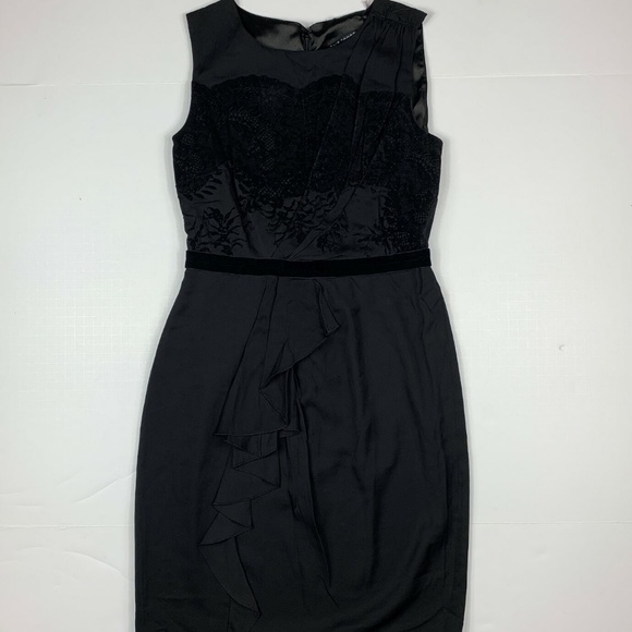 tahari black lace dress